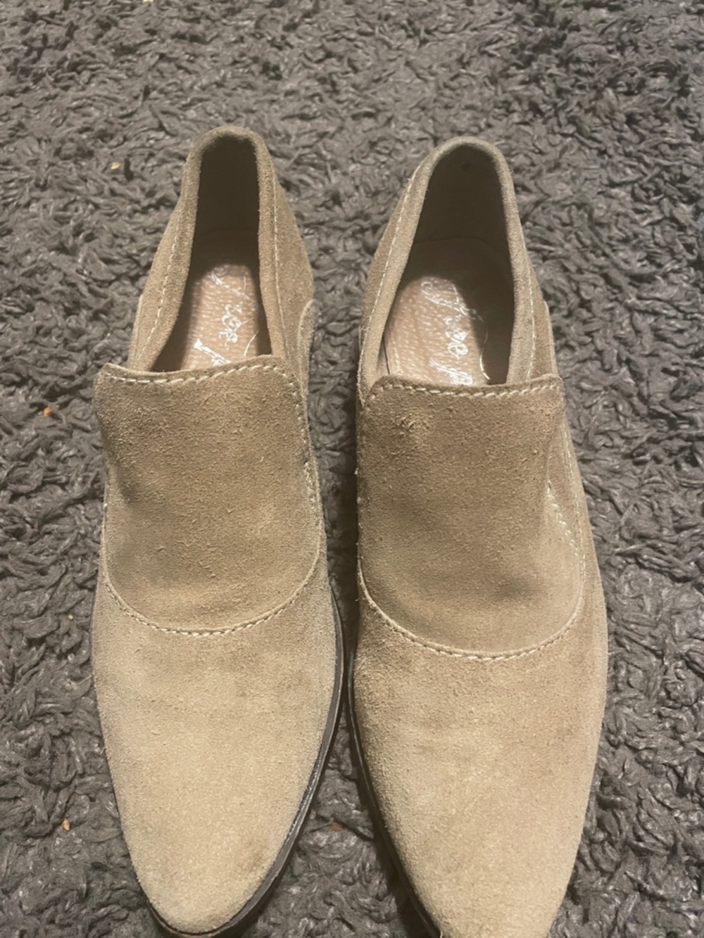 Free people Women’s Suede Slip-On Loafers in Taupe